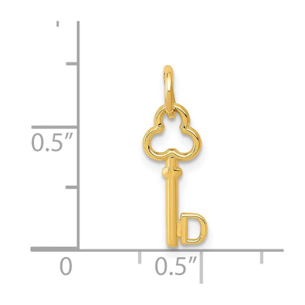 Million Charms 14K Yellow Gold Themed D Key Charm