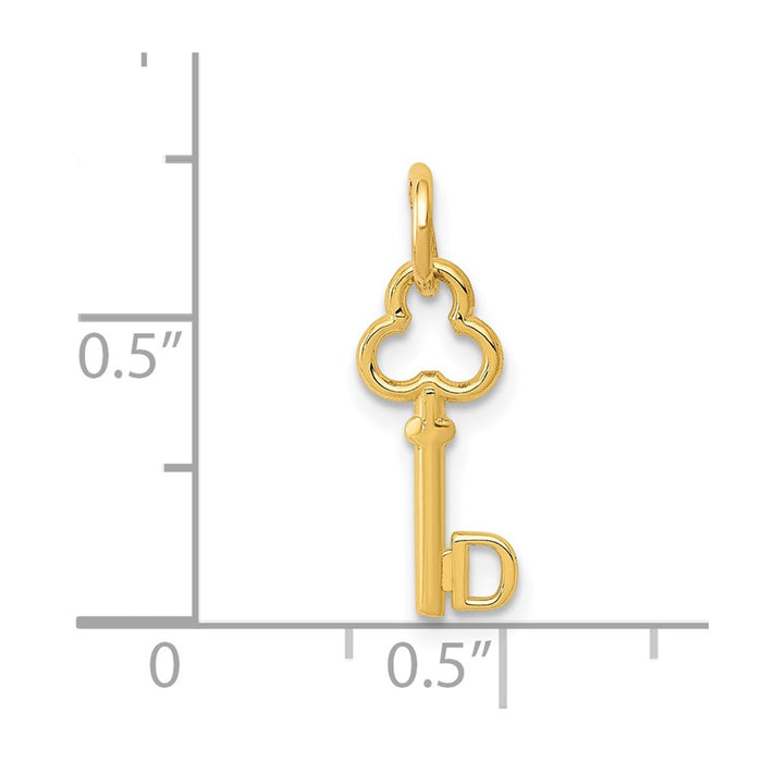 Million Charms 14K Yellow Gold Themed D Key Charm