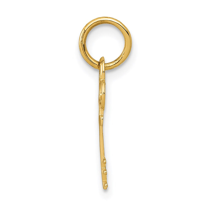 Million Charms 14K Yellow Gold Themed E Key Charm