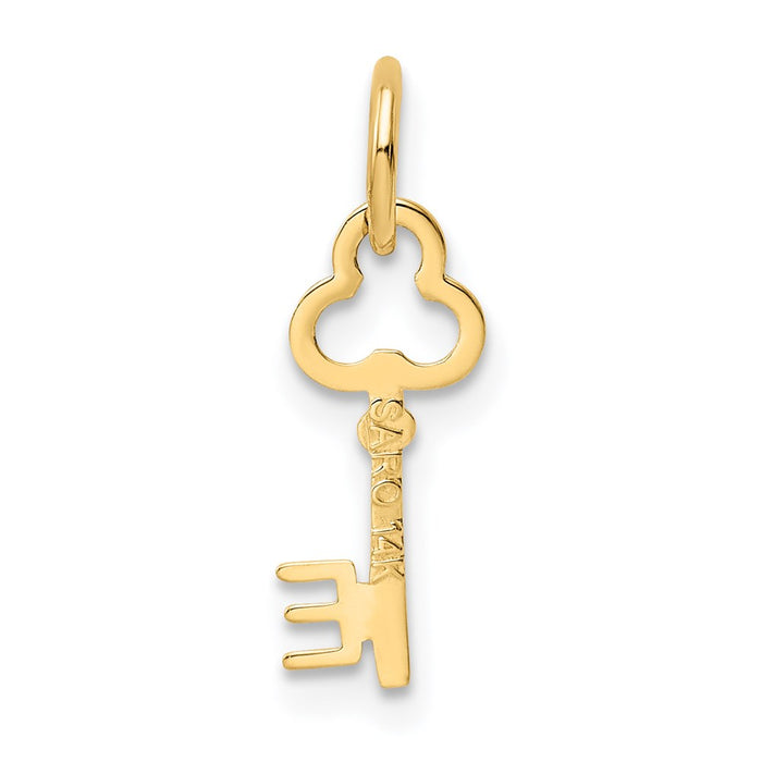 Million Charms 14K Yellow Gold Themed E Key Charm