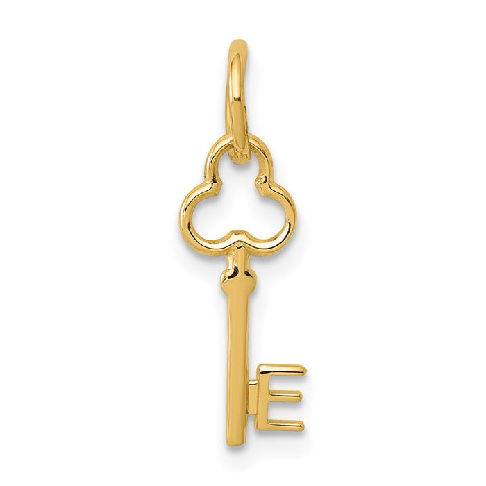 Million Charms 14K Yellow Gold Themed E Key Charm