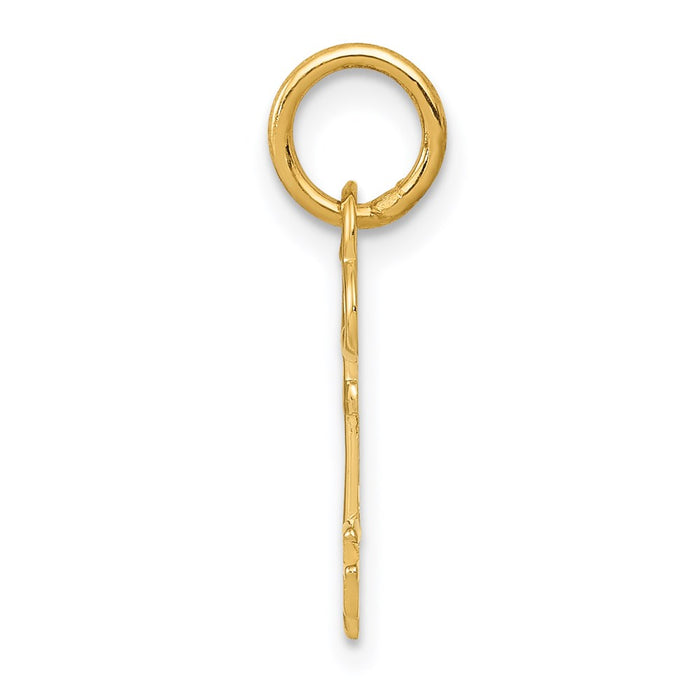 Million Charms 14K Yellow Gold Themed F Key Charm