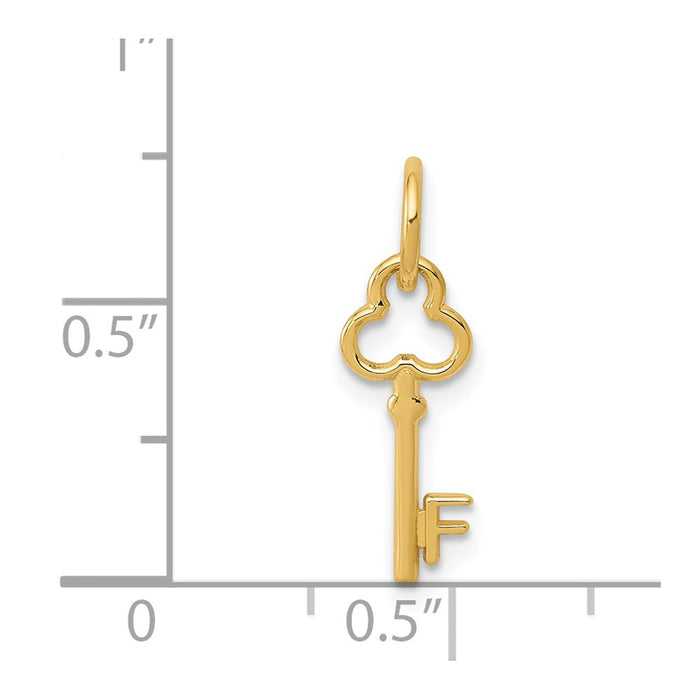 Million Charms 14K Yellow Gold Themed F Key Charm