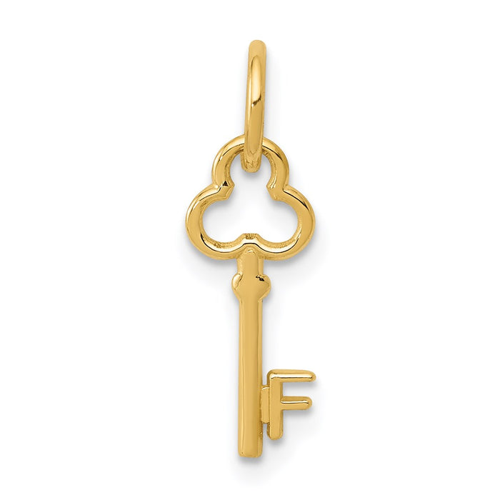 Million Charms 14K Yellow Gold Themed F Key Charm