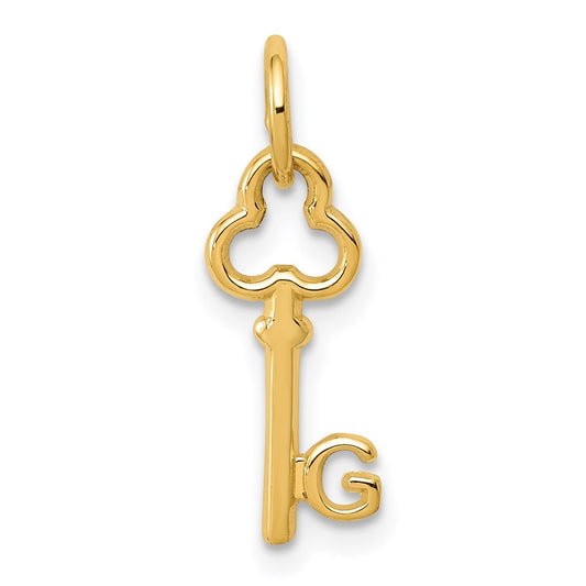 Million Charms 14K Yellow Gold Themed Alphabet Letter Initial G Key Charm
