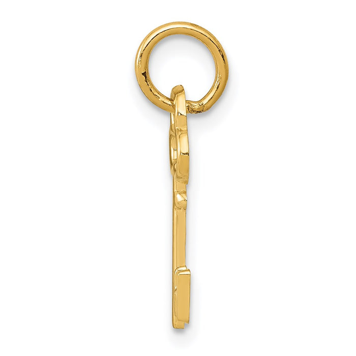 Million Charms 14K Yellow Gold Themed H Key Charm