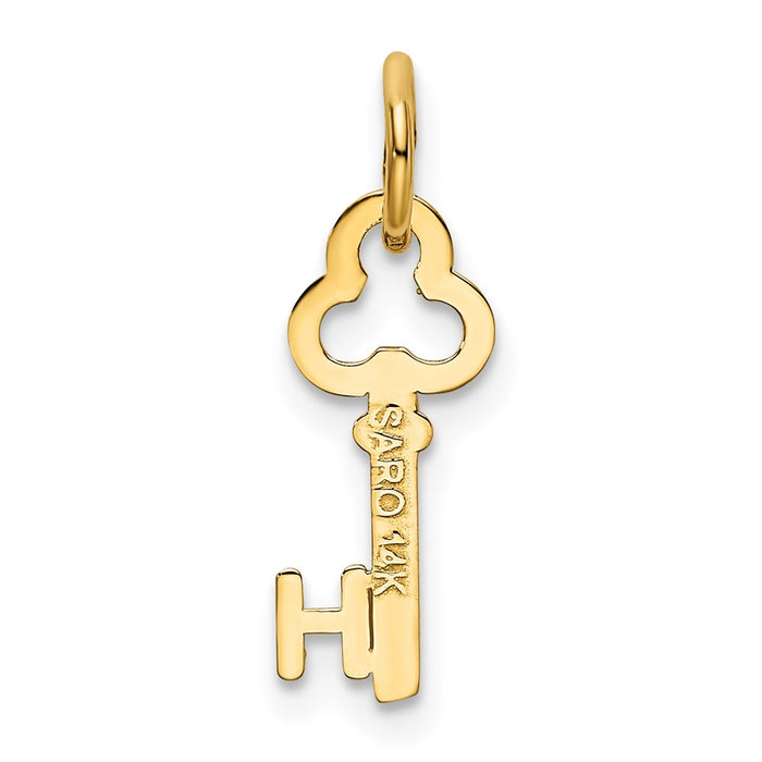 Million Charms 14K Yellow Gold Themed H Key Charm