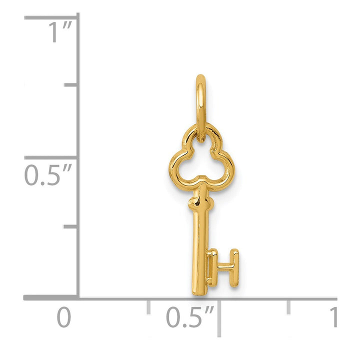 Million Charms 14K Yellow Gold Themed H Key Charm