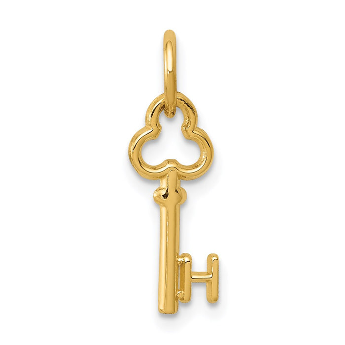 Million Charms 14K Yellow Gold Themed H Key Charm