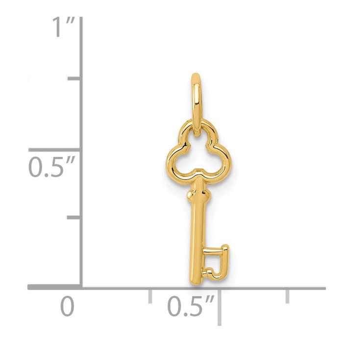 Million Charms 14K Yellow Gold Themed J Key Charm