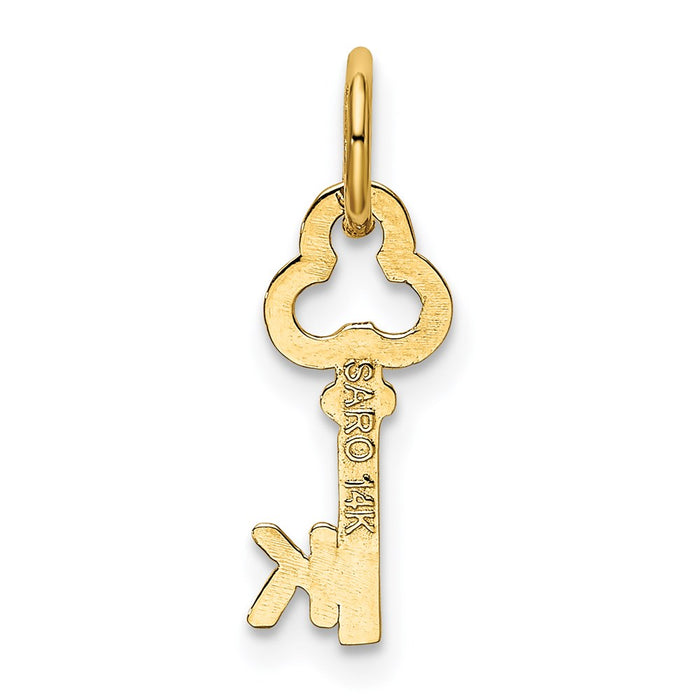 Million Charms 14K Yellow Gold Themed K Key Charm