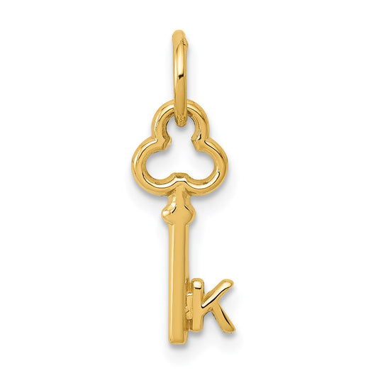 Million Charms 14K Yellow Gold Themed K Key Charm