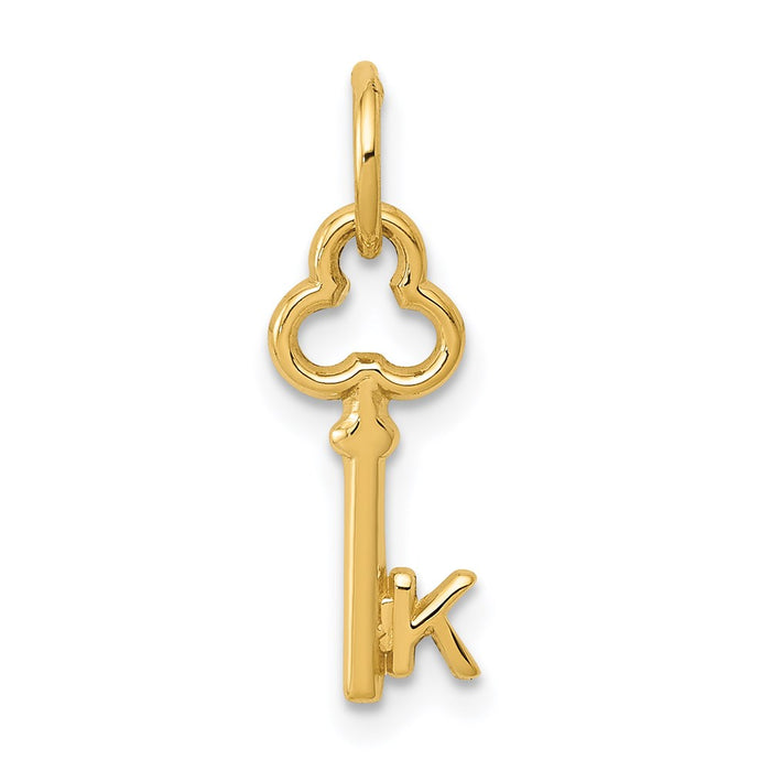 Million Charms 14K Yellow Gold Themed K Key Charm