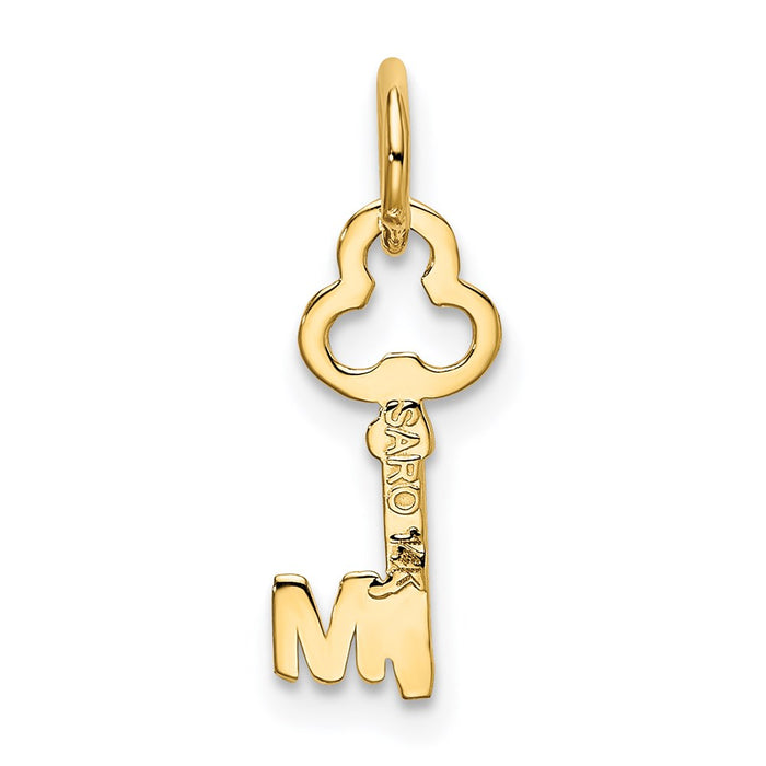 Million Charms 14K Yellow Gold Themed M Key Charm