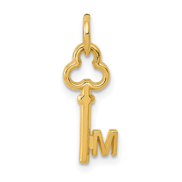 Million Charms 14K Yellow Gold Themed M Key Charm