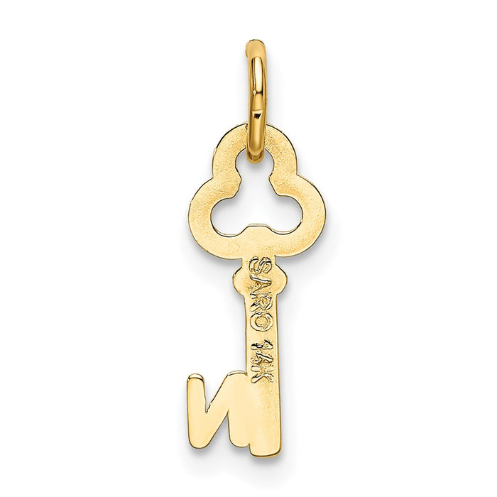 Million Charms 14K Yellow Gold Themed N Key Charm