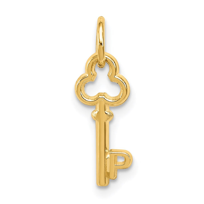 Million Charms 14K Yellow Gold Themed P Key Charm