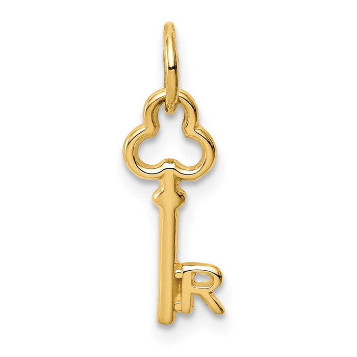 Million Charms 14K Yellow Gold Themed R Key Charm