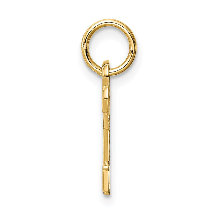 Million Charms 14K Yellow Gold Themed T Key Charm