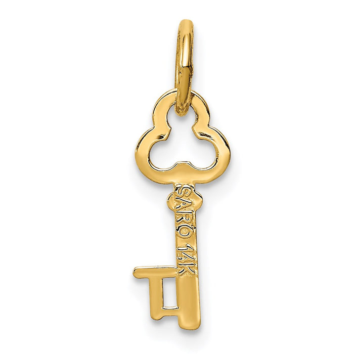 Million Charms 14K Yellow Gold Themed T Key Charm