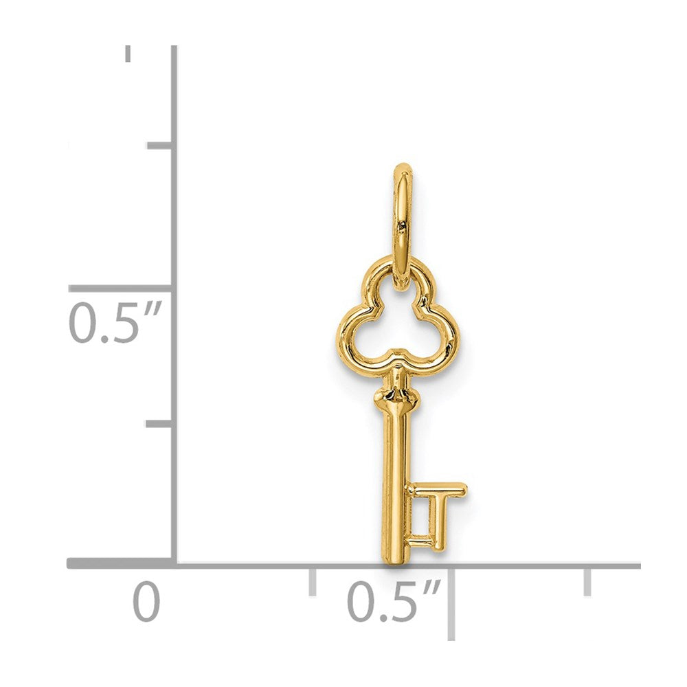 Million Charms 14K Yellow Gold Themed T Key Charm