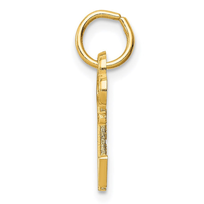 Million Charms 14K Yellow Gold Themed V Key Charm