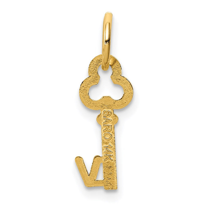 Million Charms 14K Yellow Gold Themed V Key Charm