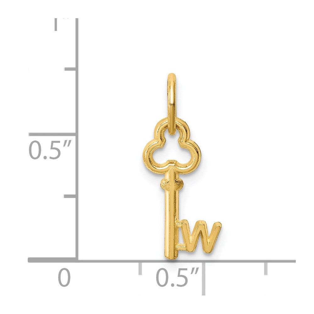 Million Charms 14K Yellow Gold Themed W Key Charm