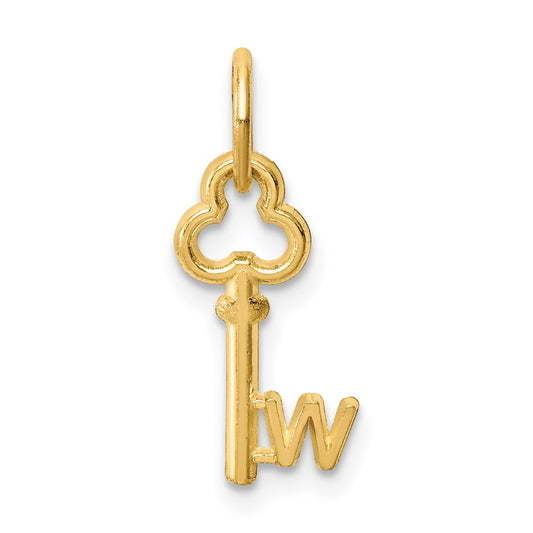 Million Charms 14K Yellow Gold Themed W Key Charm