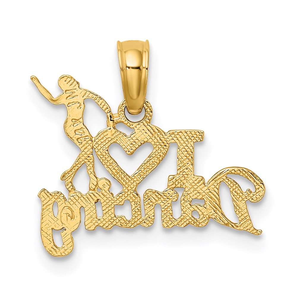Million Charms 14K Yellow Gold Themed I Heart Dancing With Dancer Charm