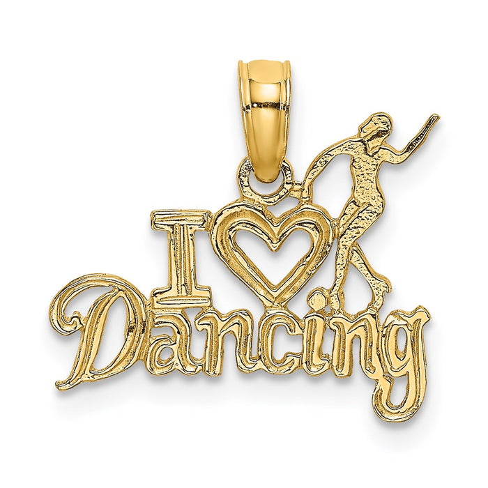 Million Charms 14K Yellow Gold Themed I Heart Dancing With Dancer Charm