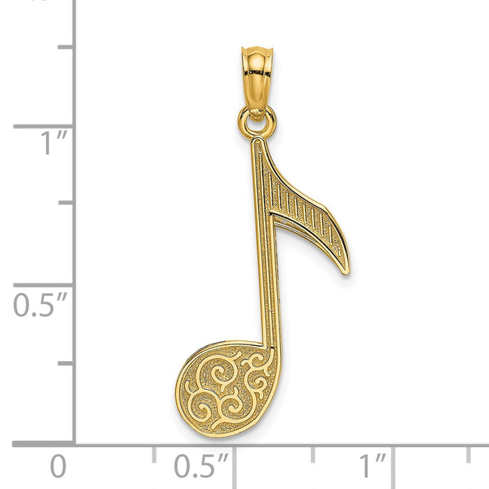 Million Charms 14K Yellow Gold Themed Music Note Charm