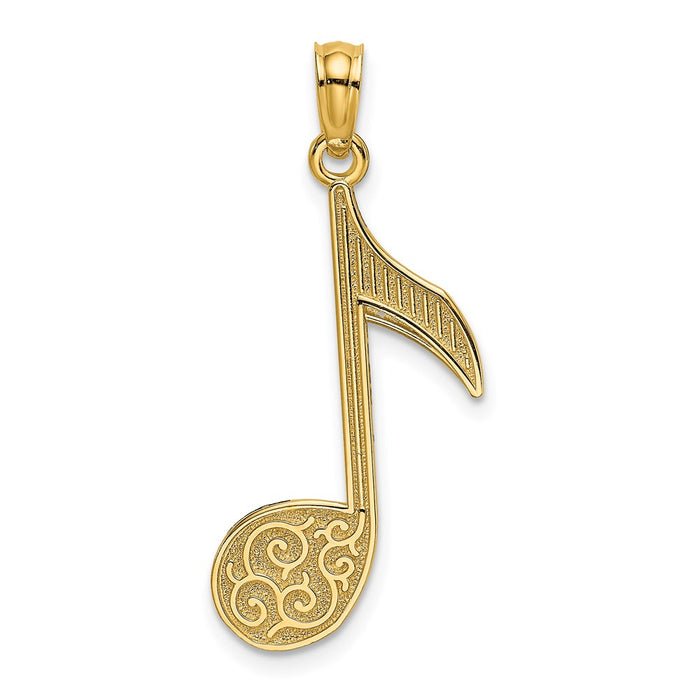 Million Charms 14K Yellow Gold Themed Music Note Charm