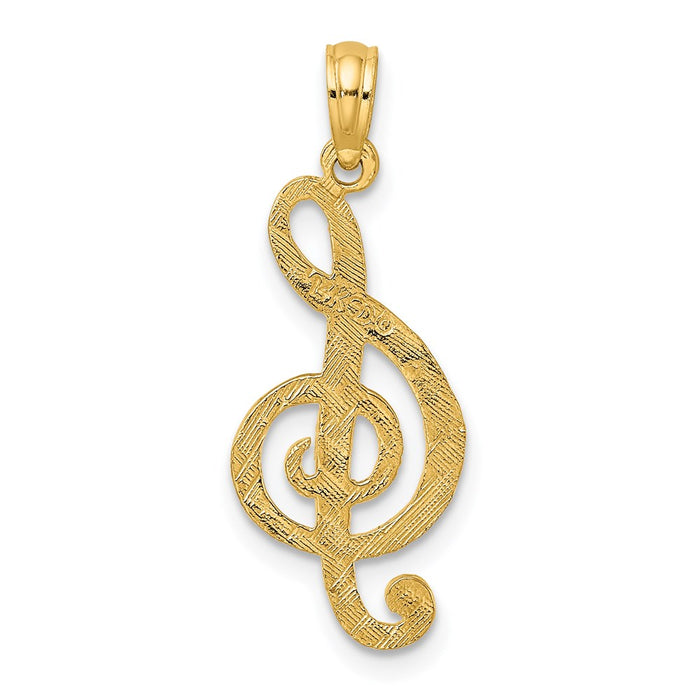 Million Charms 14K Yellow Gold Themed Clef Note Charm