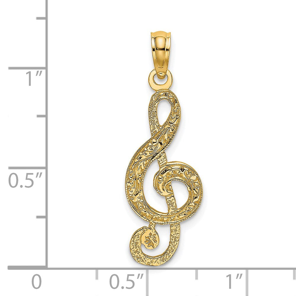 Million Charms 14K Yellow Gold Themed Clef Note Charm