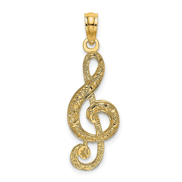 Million Charms 14K Yellow Gold Themed Clef Note Charm