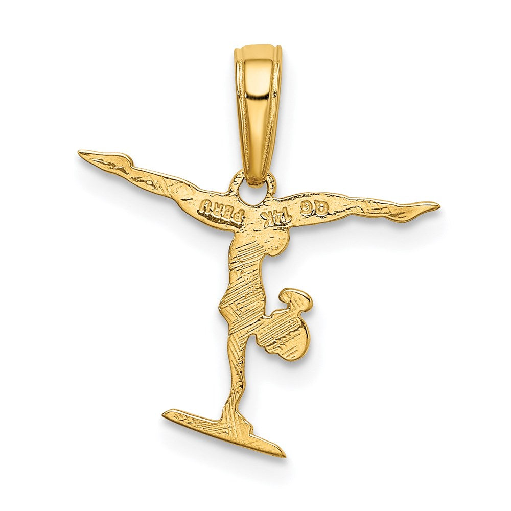 Million Charms 14K Yellow Gold Themed Gymnastics Pendant