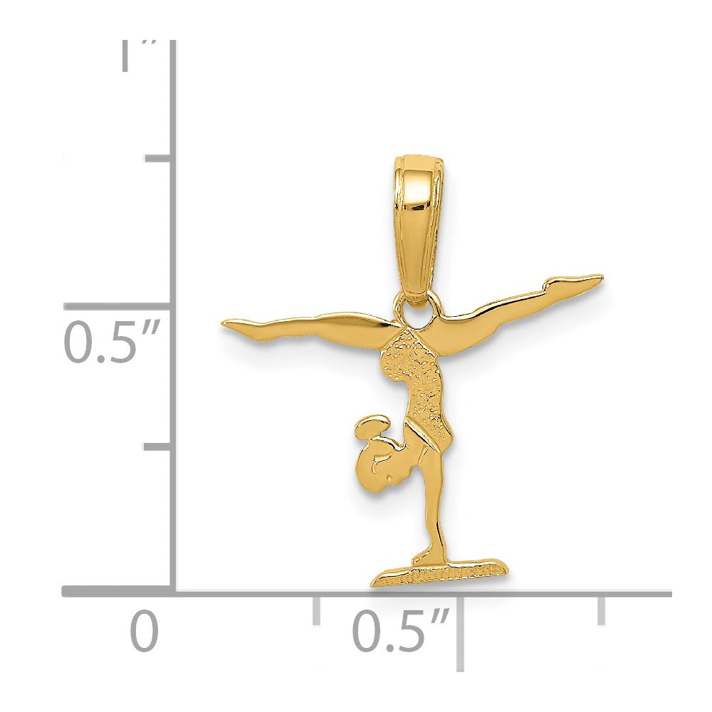 Million Charms 14K Yellow Gold Themed Gymnastics Pendant