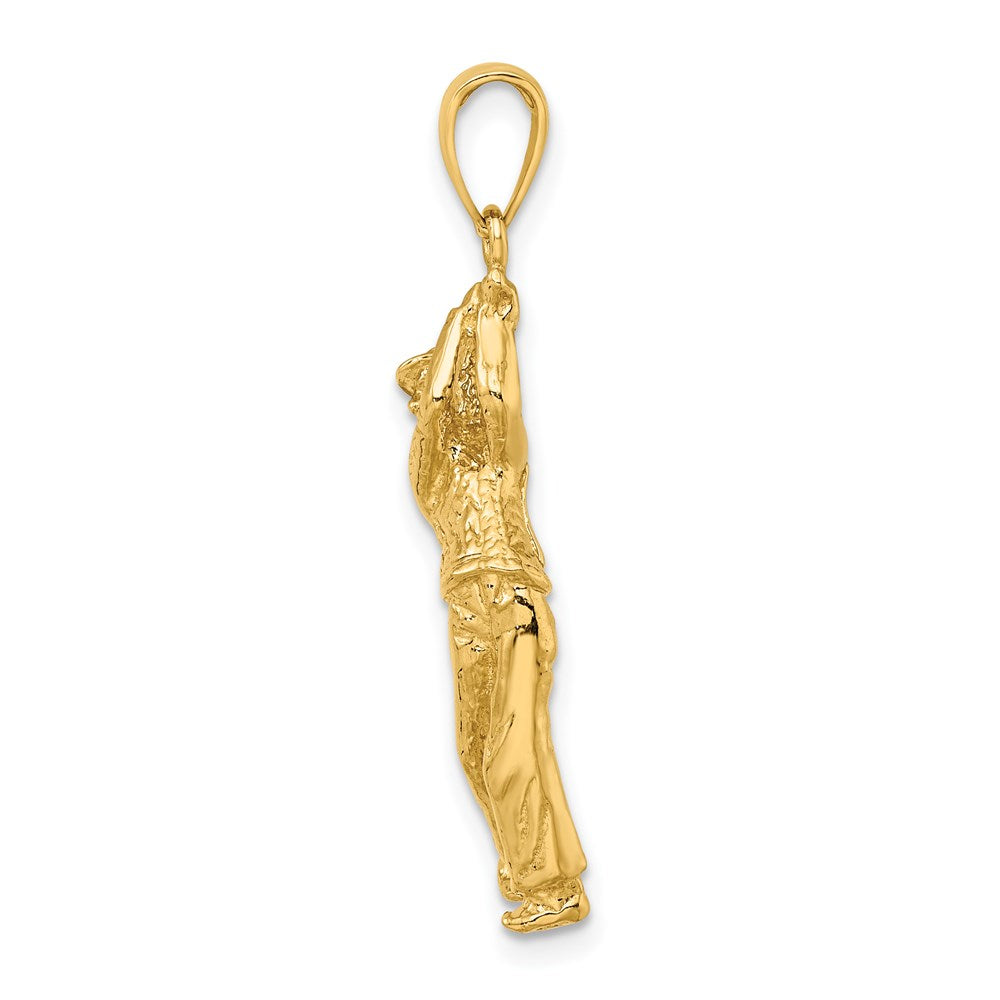 Million Charms 14K Yellow Gold Themed Sports Golf Bag With Clubs Charm