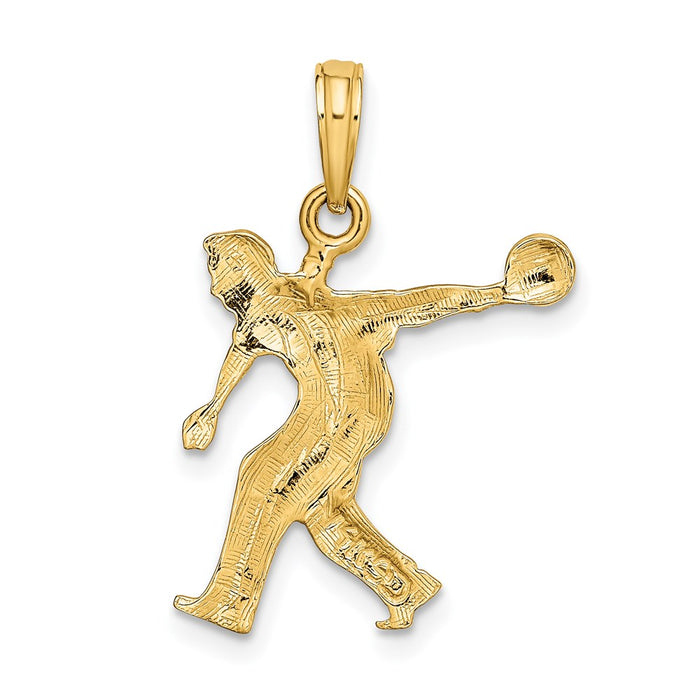Million Charms 14K Yellow Gold Themed Male Bowling Charm