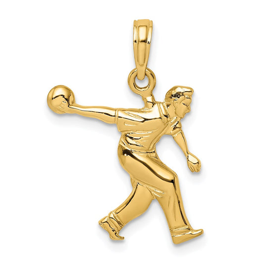 Million Charms 14K Yellow Gold Themed Male Bowling Charm