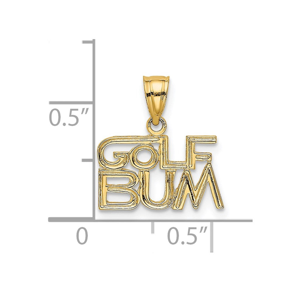 Million Charms 14K Yellow Gold Themed Sports Golf Bum Charm