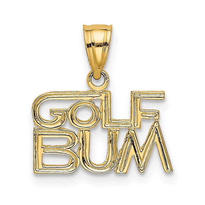 Million Charms 14K Yellow Gold Themed Sports Golf Bum Charm