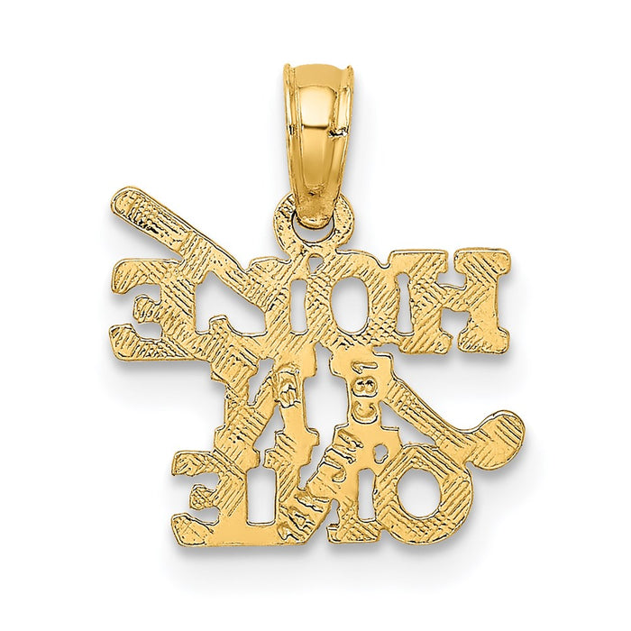 Million Charms 14K Yellow Gold Themed Hole In One With Sports Golf Club Charm