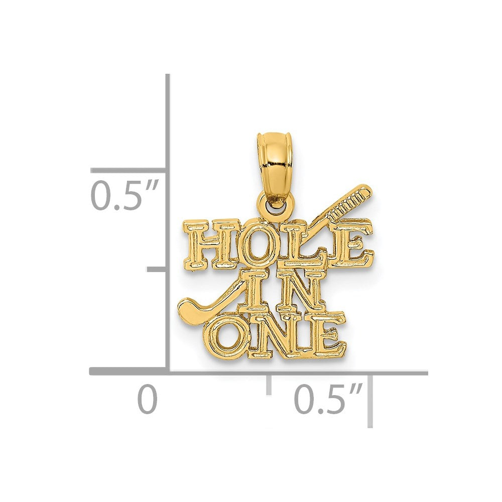 Million Charms 14K Yellow Gold Themed Hole In One With Sports Golf Club Charm