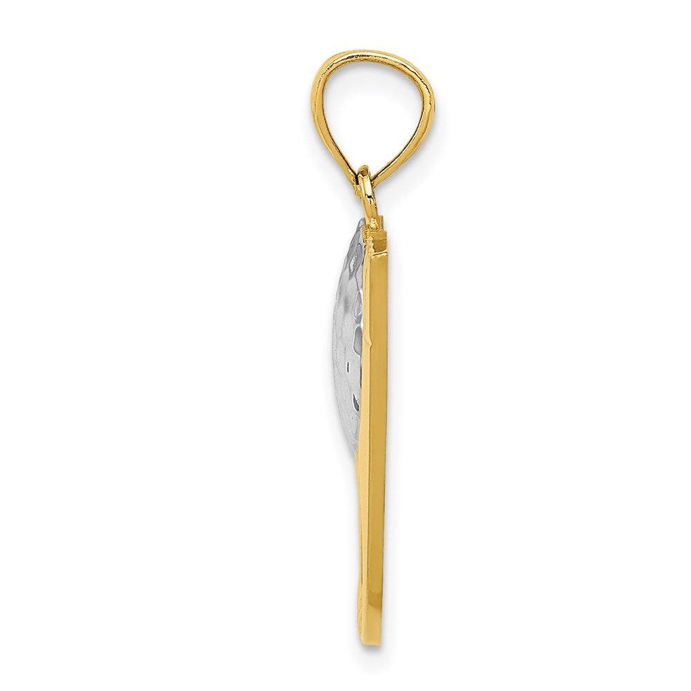 Million Charms 14K Yellow Gold Themed With Rhodium-plated Sports Golf Pendant