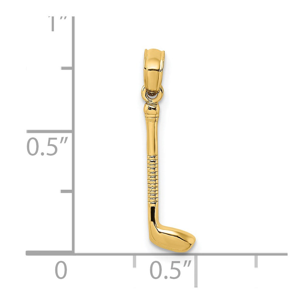 Million Charms 14K Yellow Gold Themed Sports Golf Club Charm