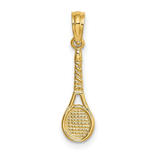 Million Charms 14K Yellow Gold Themed Sports Tennis Racquet Charm