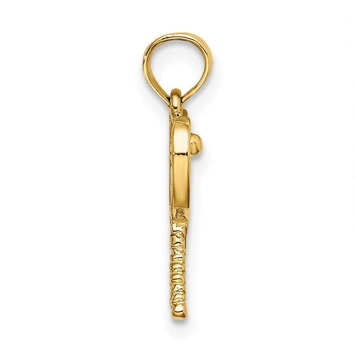 Million Charms 14K Yellow Gold Themed Sports Tennis Racquets Charm
