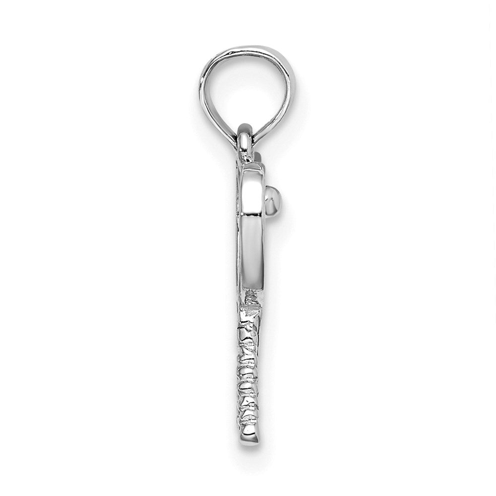 Million Charms 14K White Gold Themed Sports Tennis Racquets Pendant